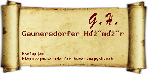 Gaunersdorfer Hümér névjegykártya