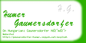 humer gaunersdorfer business card